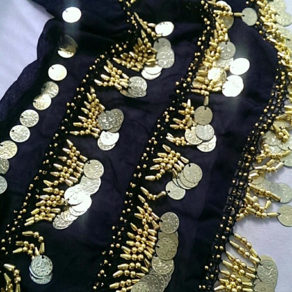 Chiffon belly dance hip scarf -